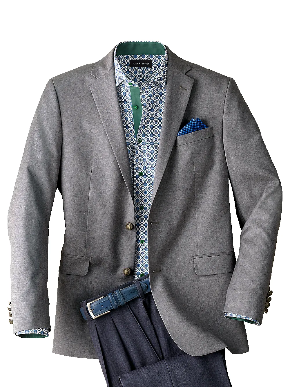 Tailored Fit Wool Travel Blazer - Pearl Grey sold by Paul Fredrick