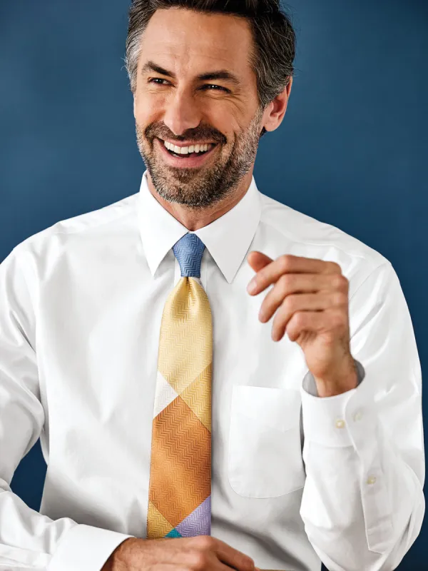 Non-Iron Cotton Christmas Tree Dress Shirt With Contrast Trim - Red/green sold by Paul Fredrick