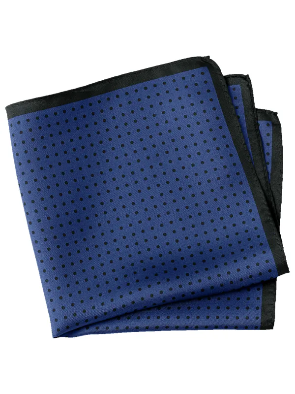 Dot Silk Pocket Square - Blue sold by Paul Fredrick