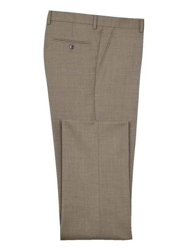 Sharkskin Flat Front Pants - Tan sold by Paul Fredrick