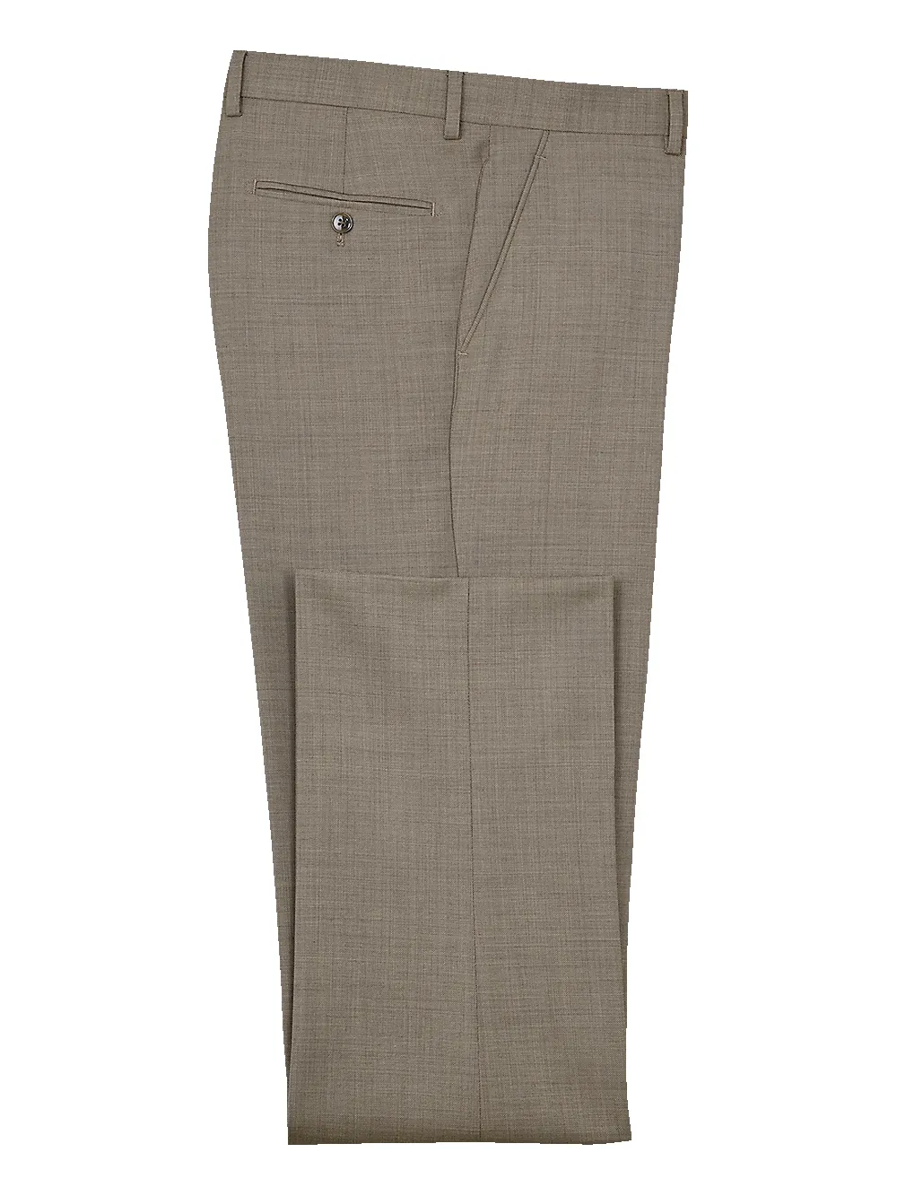 Sharkskin Flat Front Pants - Tan sold by Paul Fredrick