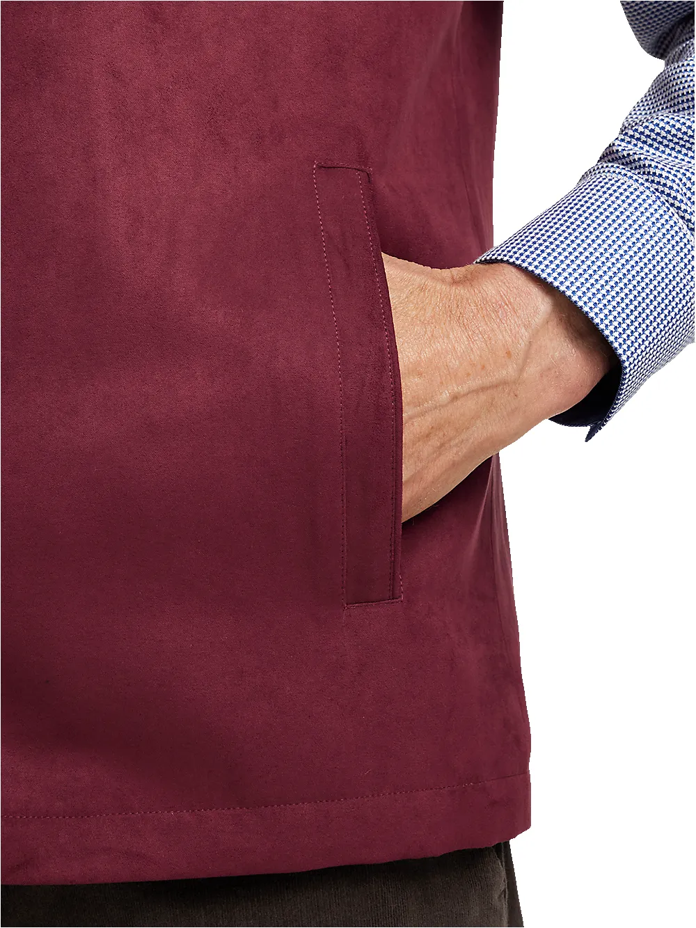 Microsuede Vest - Burgundy sold by Paul Fredrick product image thumbnail 3