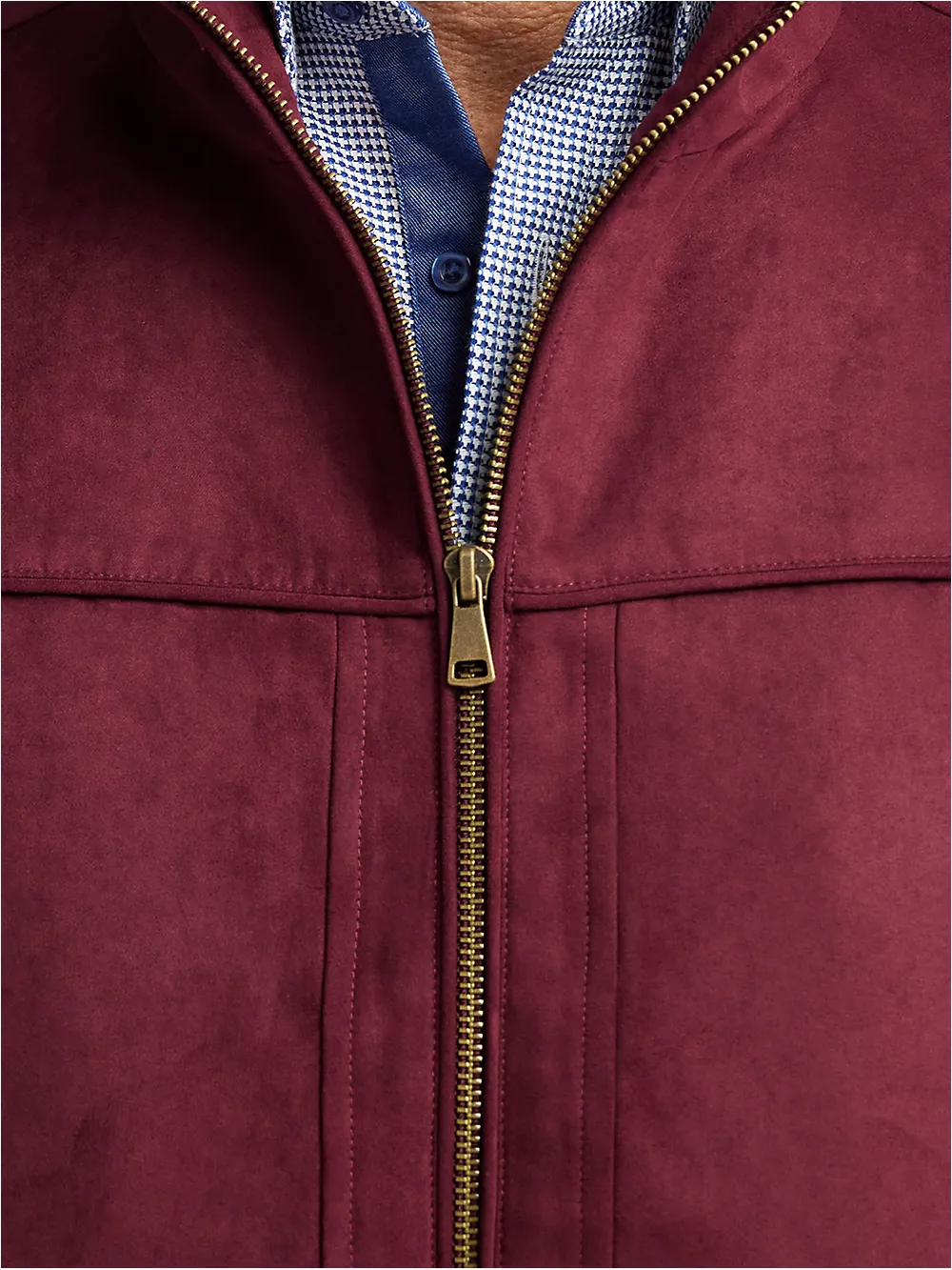 Microsuede Vest - Burgundy sold by Paul Fredrick product image thumbnail 5