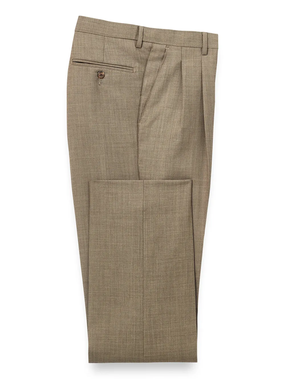 Wool Sharkskin Pleated Pants sold by Paul Fredrick