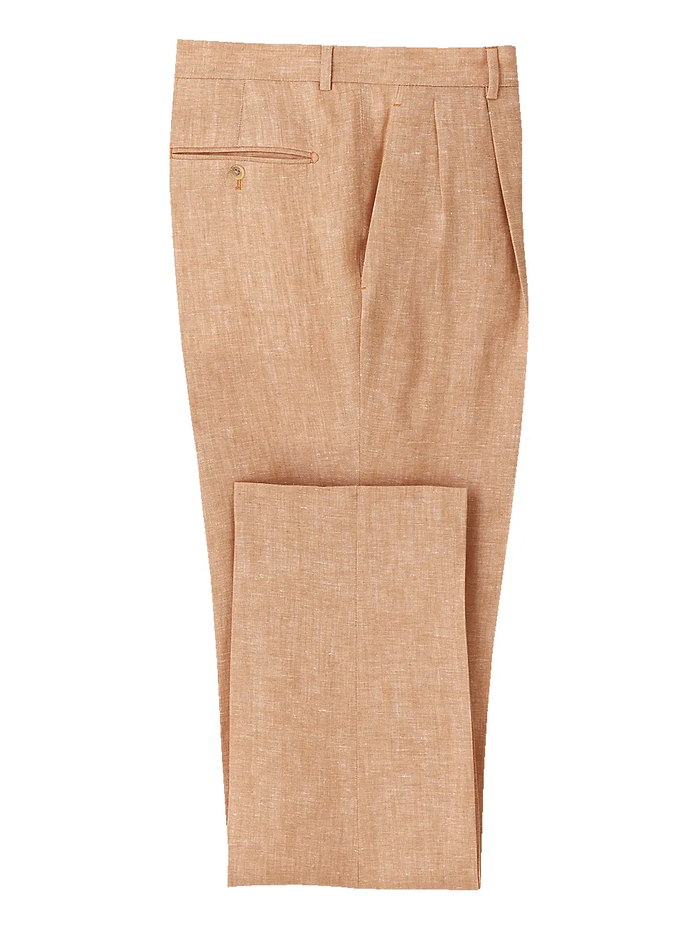 Linen Solid Pleated Suit Pants - Melon sold by Paul Fredrick