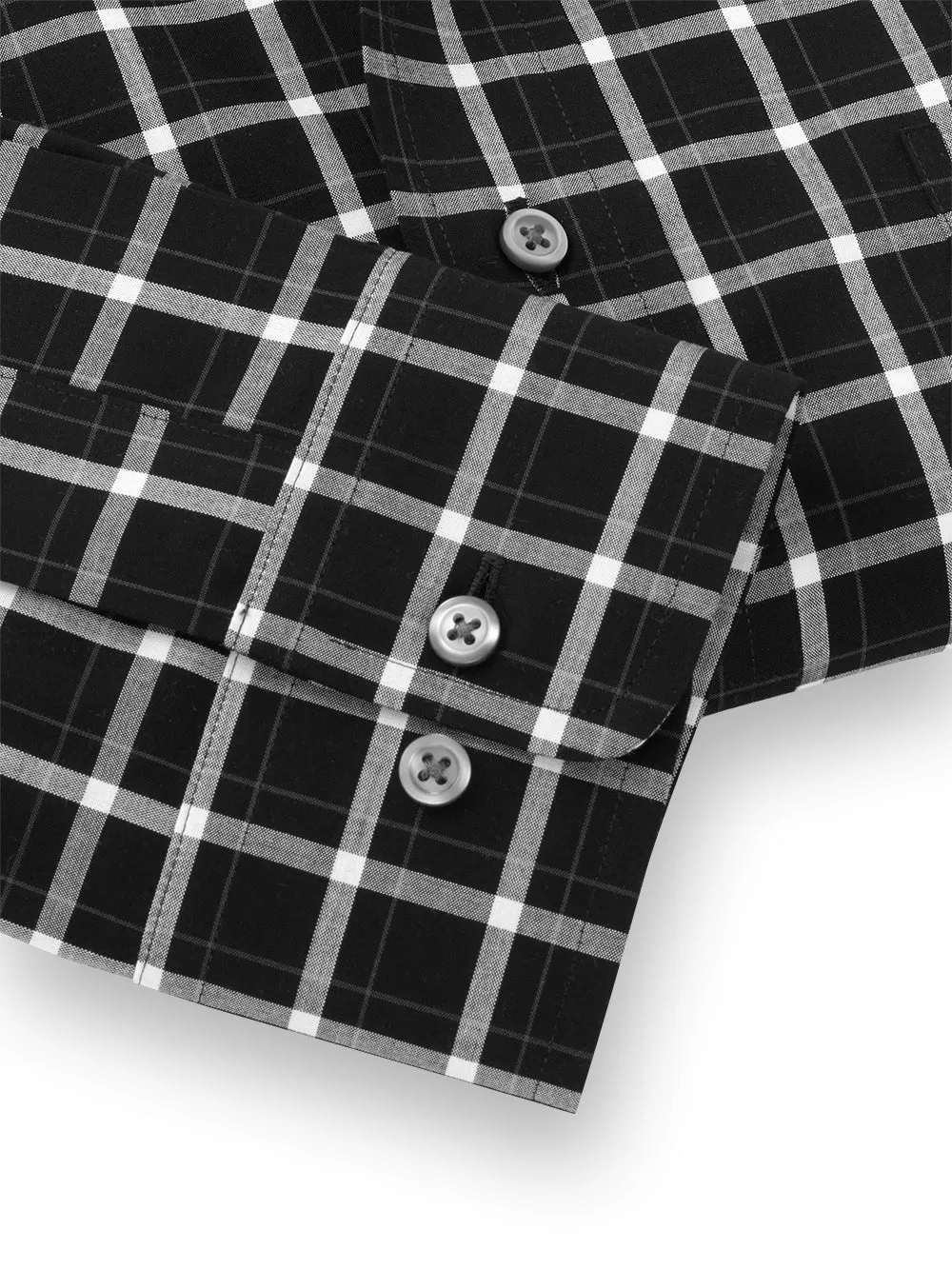 Non-iron Cotton Windowpane Dress Shirt sold by Paul Fredrick product image thumbnail 4