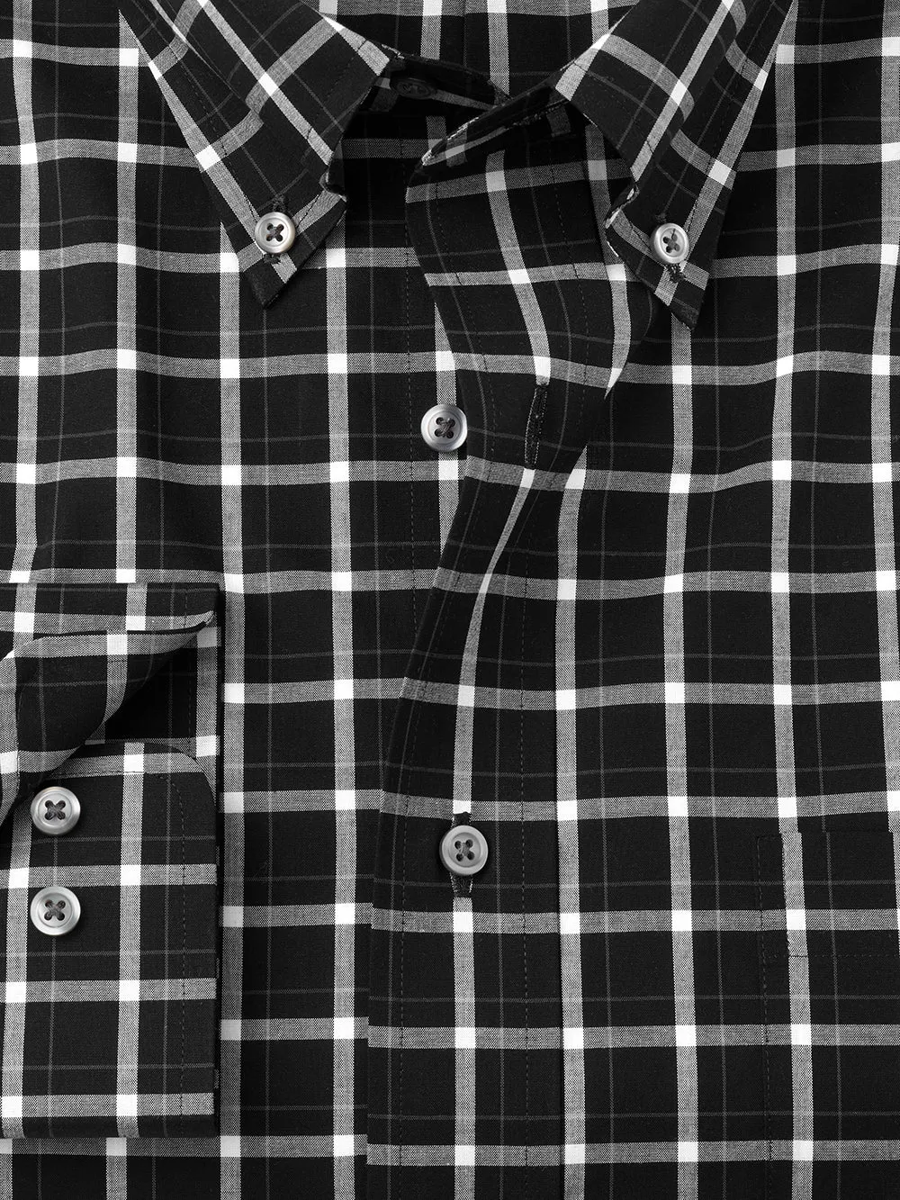 Non-iron Cotton Windowpane Dress Shirt sold by Paul Fredrick product image thumbnail 2