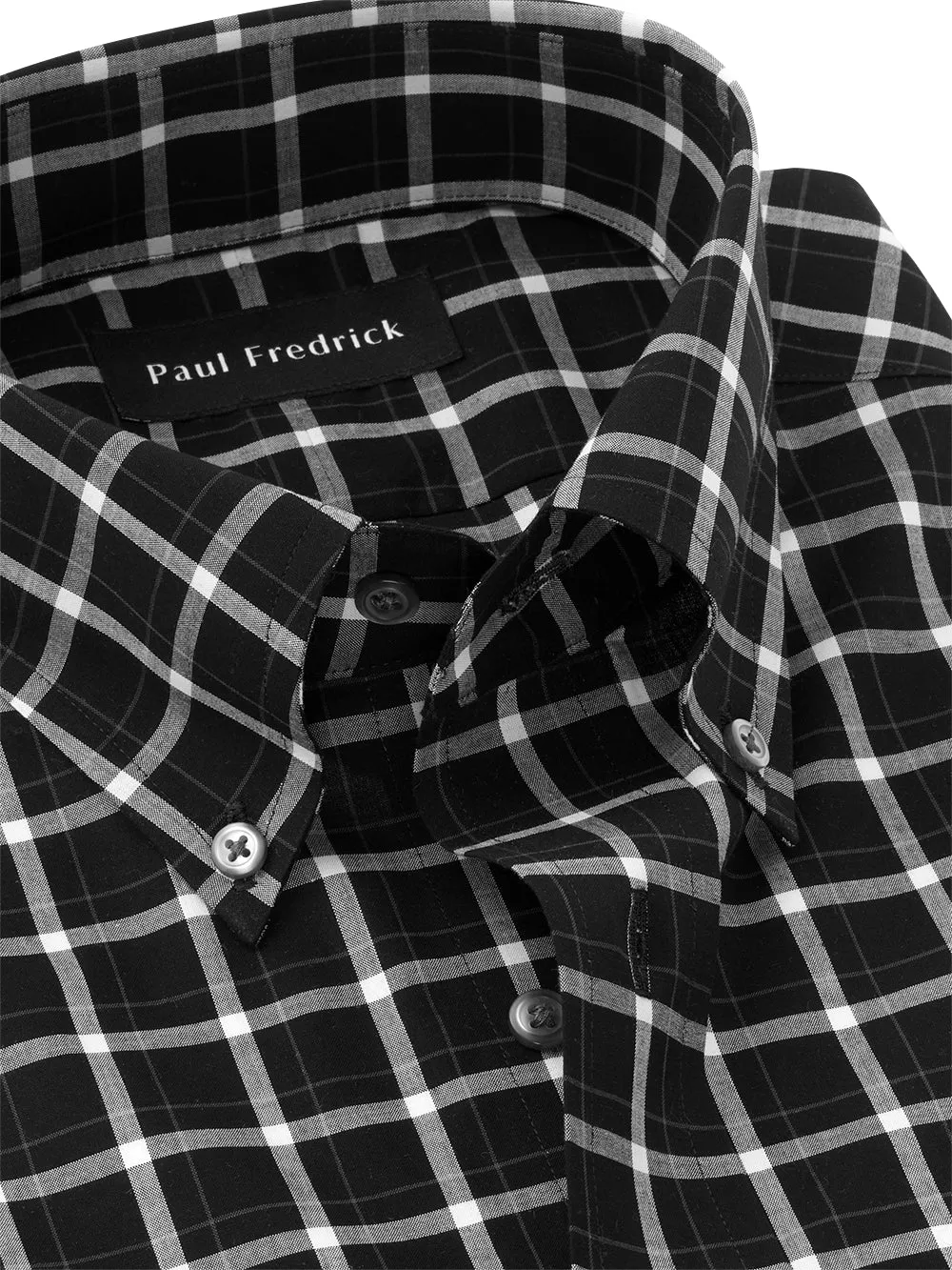 Non-iron Cotton Windowpane Dress Shirt sold by Paul Fredrick product image thumbnail 3