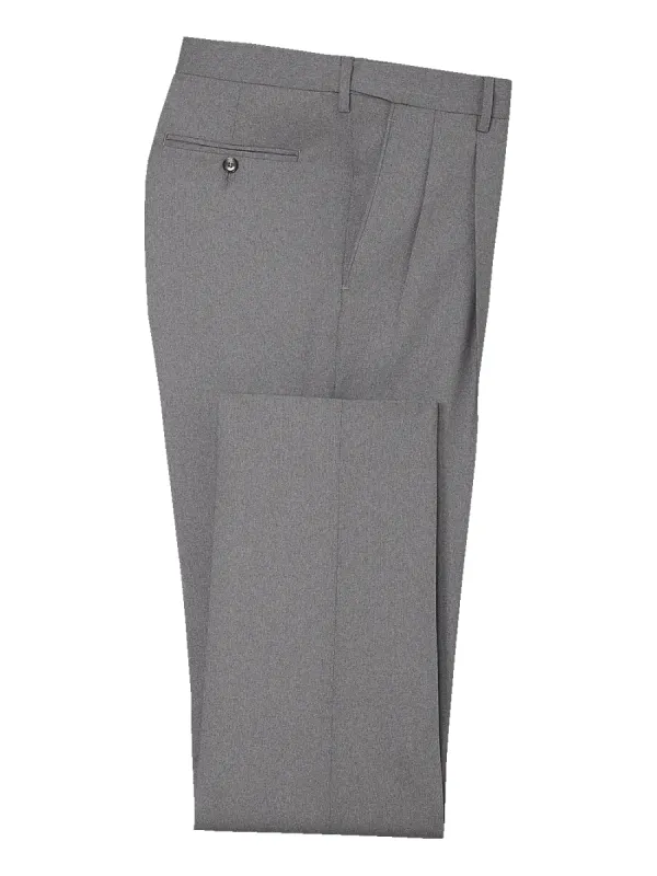 Classic Fit Essential Wool Pleated Suit Pants - Grey sold by Paul Fredrick