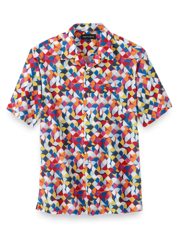 Cotton Deco Print Casual Shirt sold by Paul Fredrick