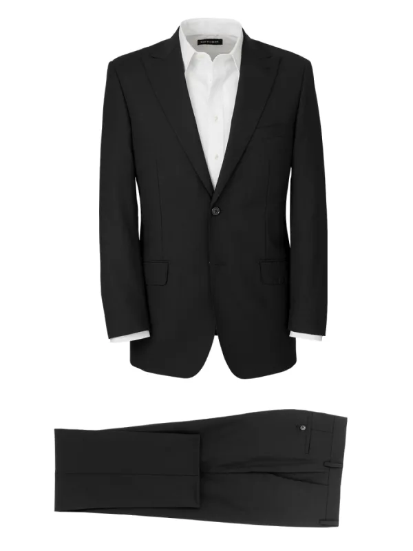 Wool Stretch Bengaline Single Breasted Peak Lapel Suit sold by Paul Fredrick
