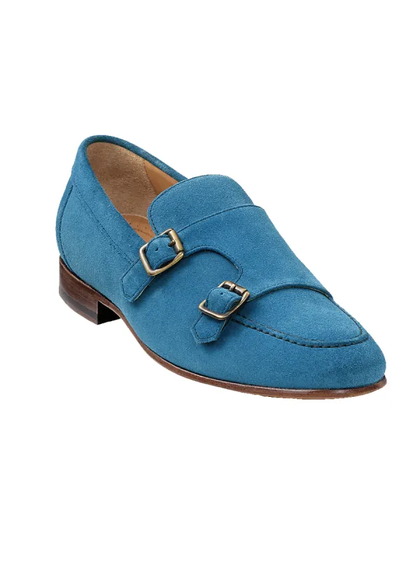 Amos Monk Strap Loafer - Ocean Blue sold by Paul Fredrick