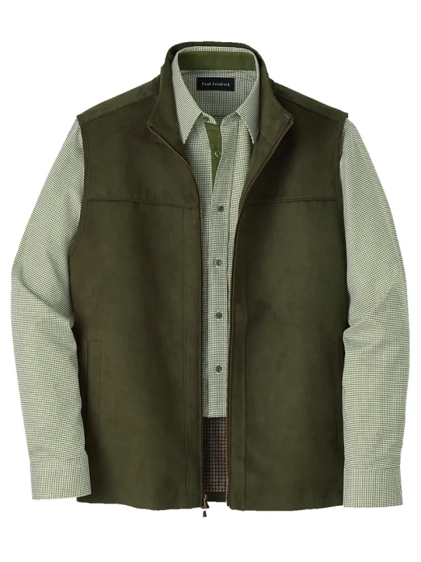 Microsuede Vest - Green sold by Paul Fredrick