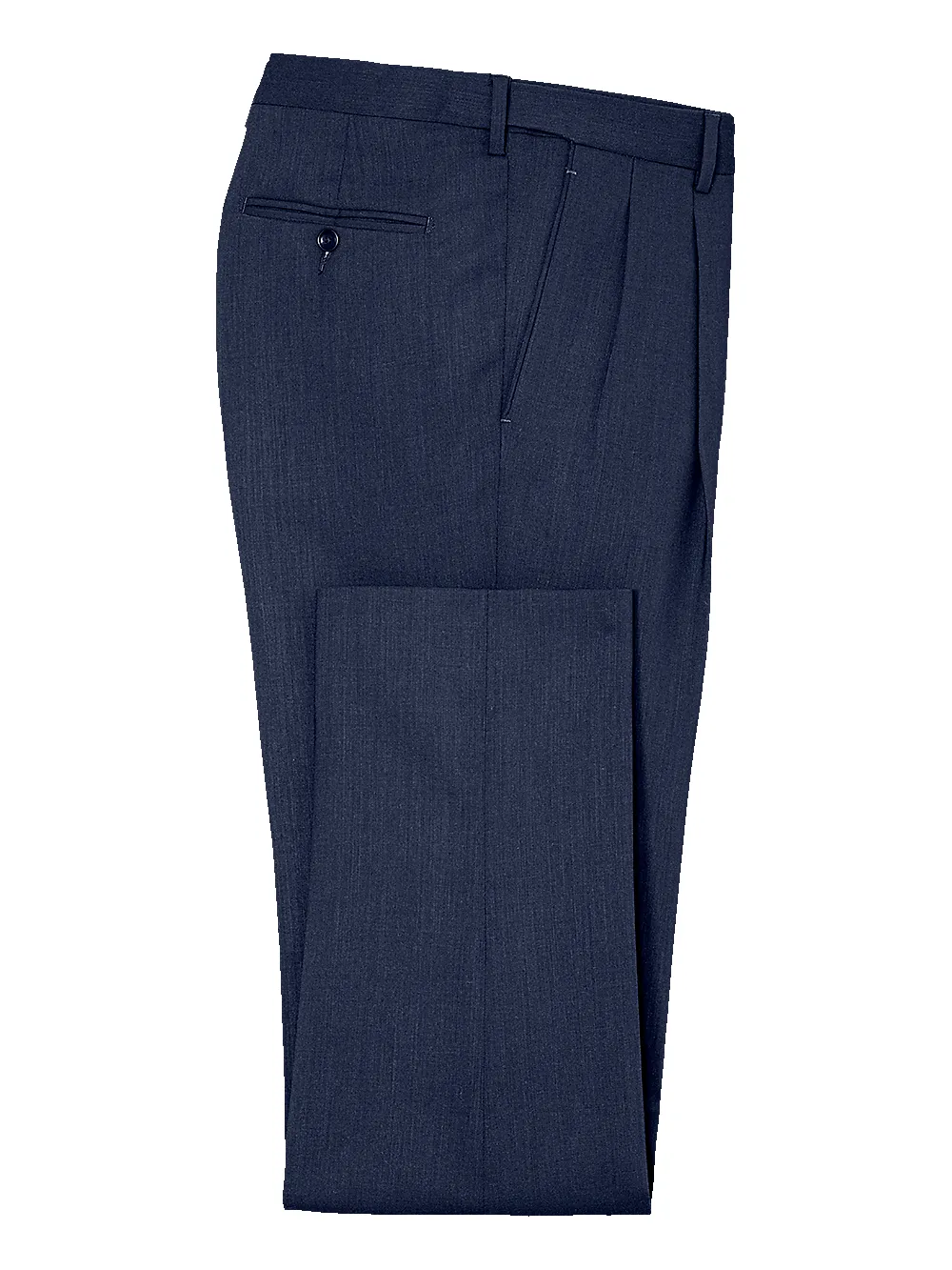 Tailored Fit Essential Wool Pleated Pants - Navy sold by Paul Fredrick