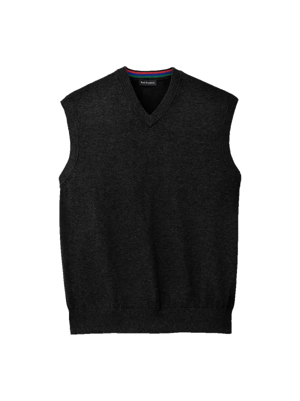 Supima Cotton Vest - Black sold by Paul Fredrick