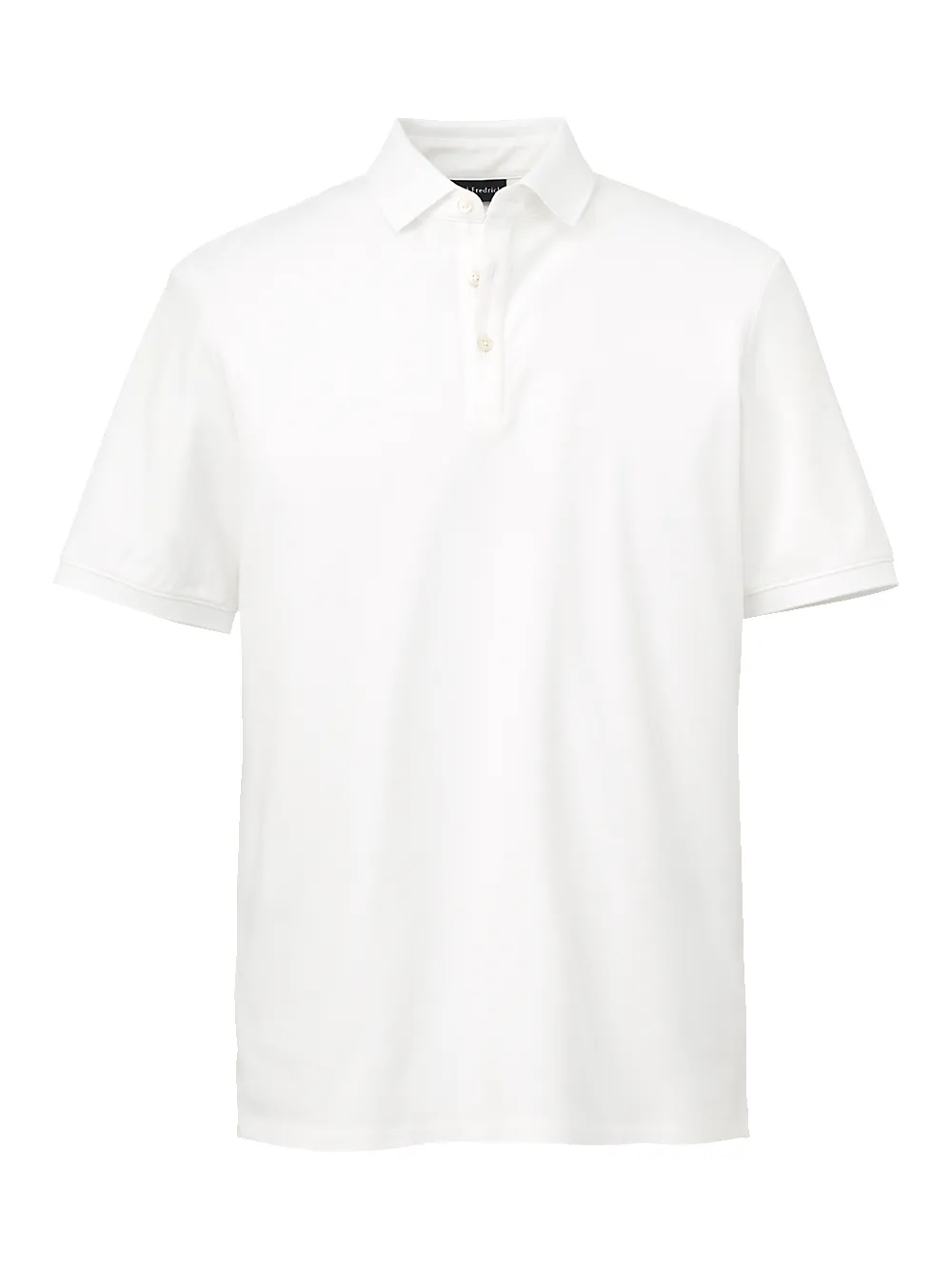 Cotton Blend Three Button Polo - White sold by Paul Fredrick