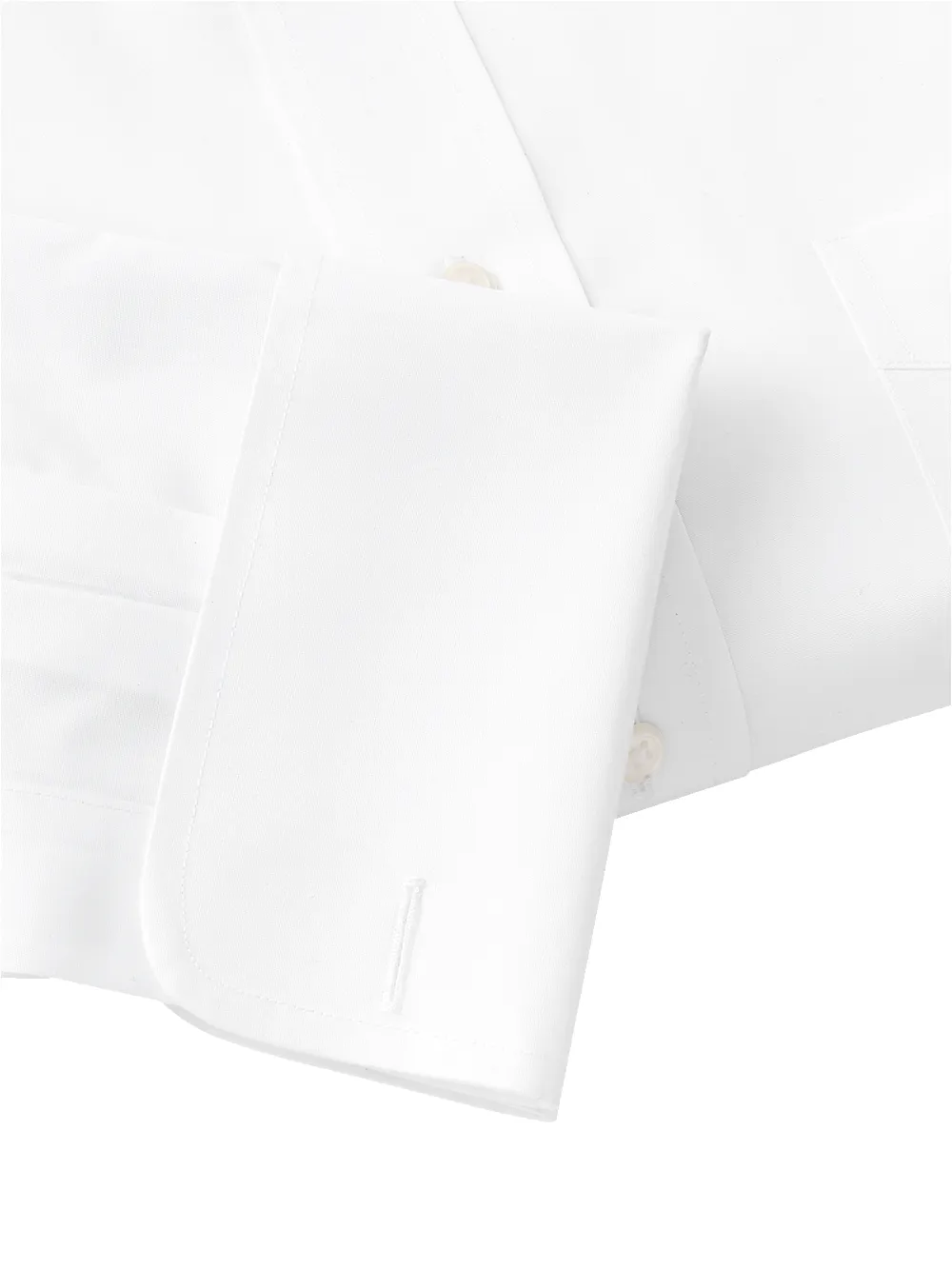 Supima Non-Iron Cotton Solid Color Spread Collar French Cuff Dress Shirt - White sold by Paul Fredrick product image thumbnail 5