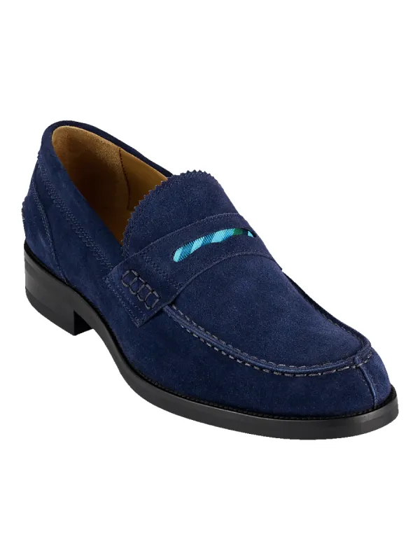 Lennon Penny Loafer - Blue sold by Paul Fredrick