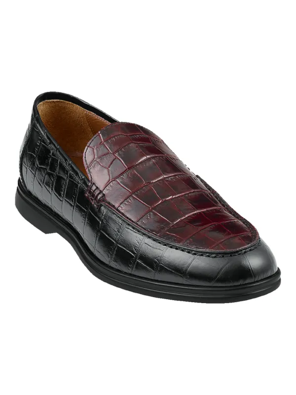 Patrick Loafer - Black/burgundy sold by Paul Fredrick