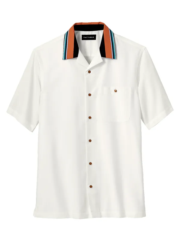Cotton Solid Print Casual Shirt - White sold by Paul Fredrick