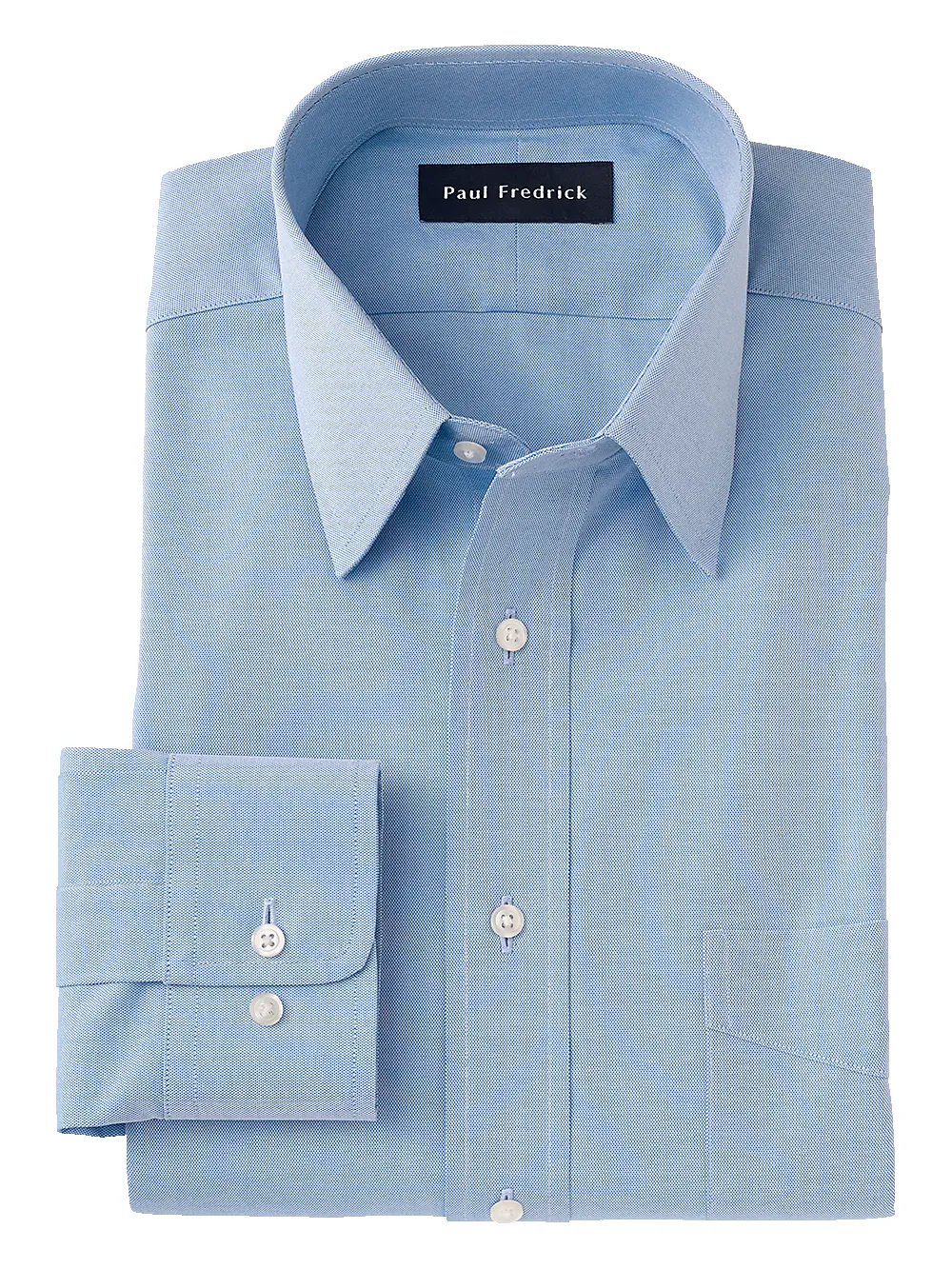 Superfine Egyptian Cotton Solid Color Straight Collar Dress Shirt - Blue sold by Paul Fredrick
