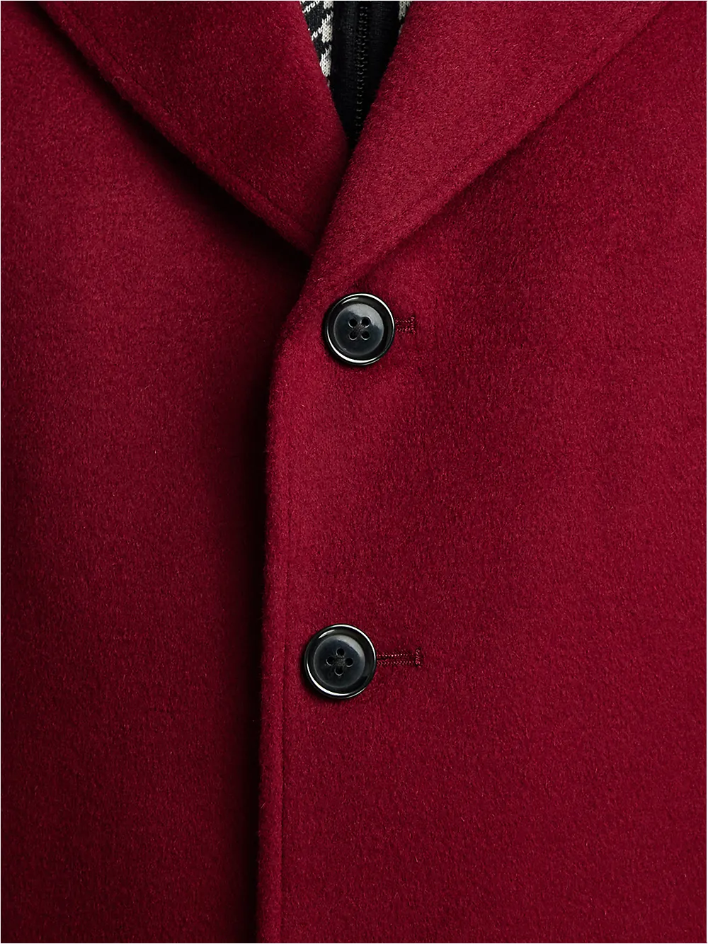Wool Single Breasted Top Coat - Red sold by Paul Fredrick product image thumbnail 5