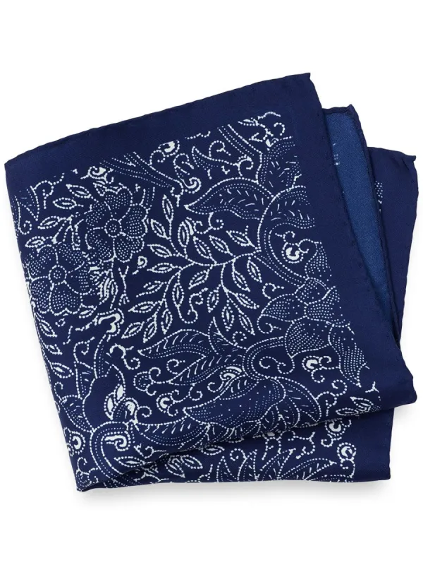 Floral Silk Pocket Square sold by Paul Fredrick