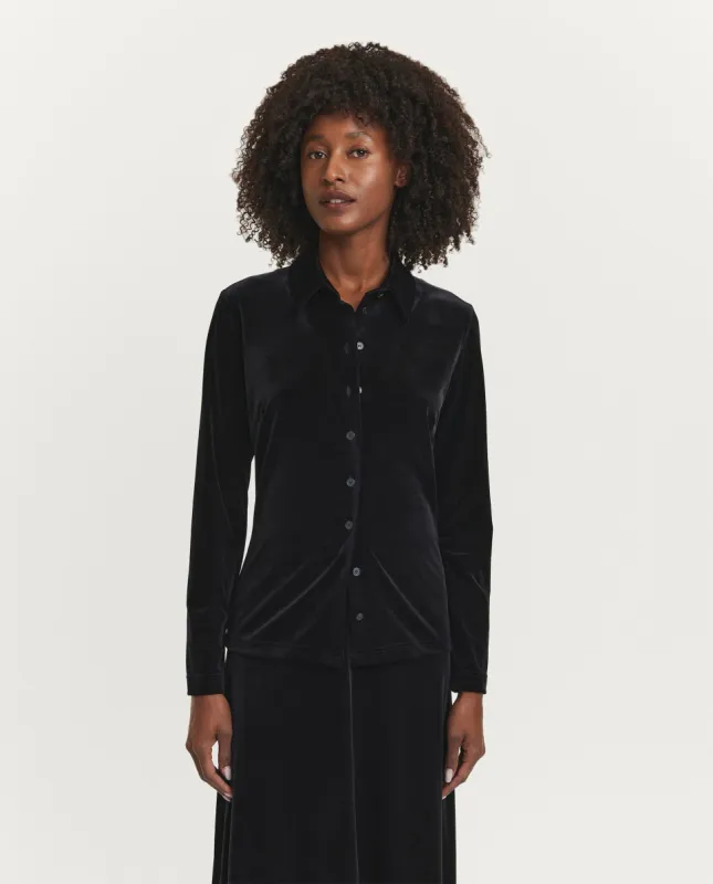 Fluwelen Blouse - Zwart sold by Pauw Amsterdam