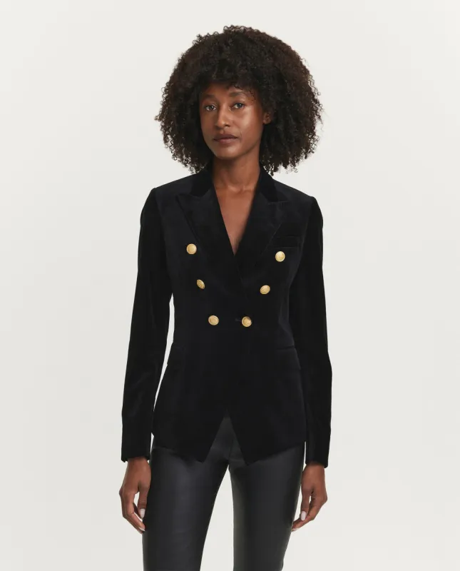 Katoen fluwelen blazer - Zwart sold by Pauw Amsterdam