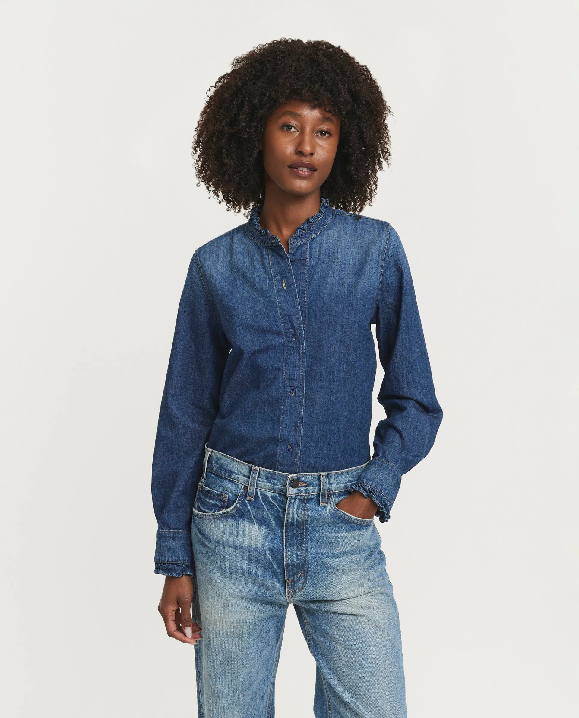 Katoenen blouse - Blauw sold by Pauw Amsterdam