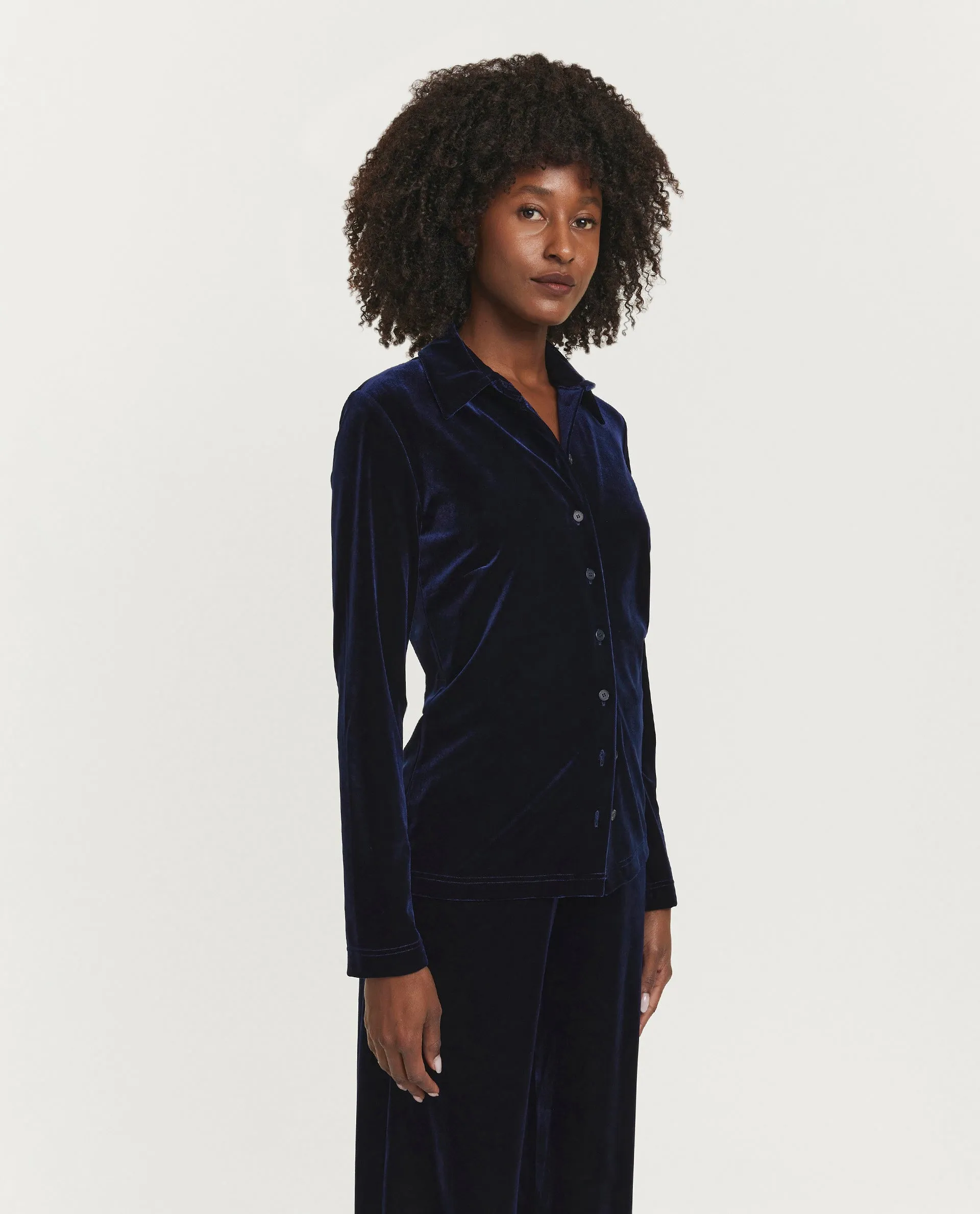 Fluwelen Blouse - Donkerblauw sold by Pauw Amsterdam product image thumbnail 4