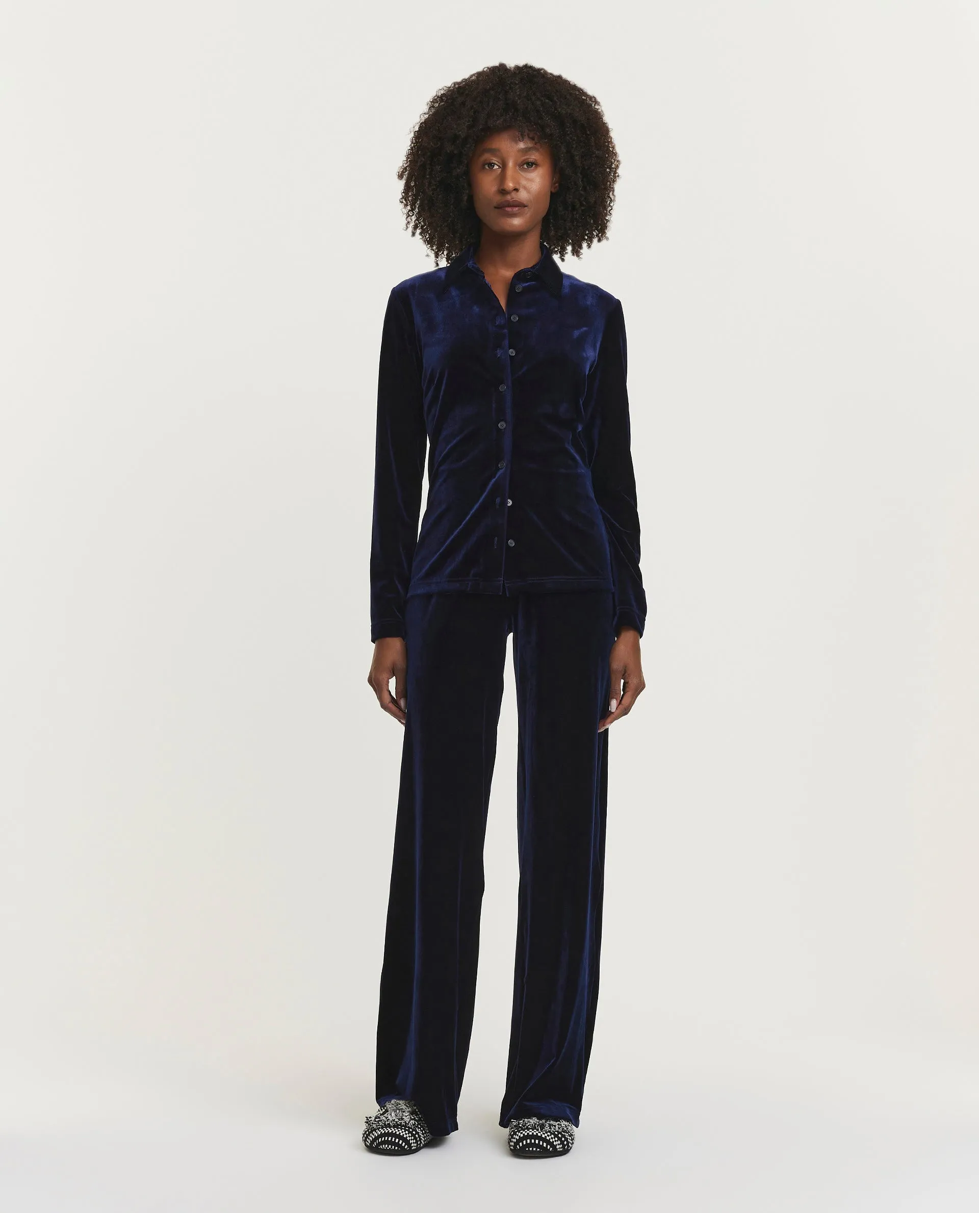 Fluwelen Blouse - Donkerblauw sold by Pauw Amsterdam product image thumbnail 3