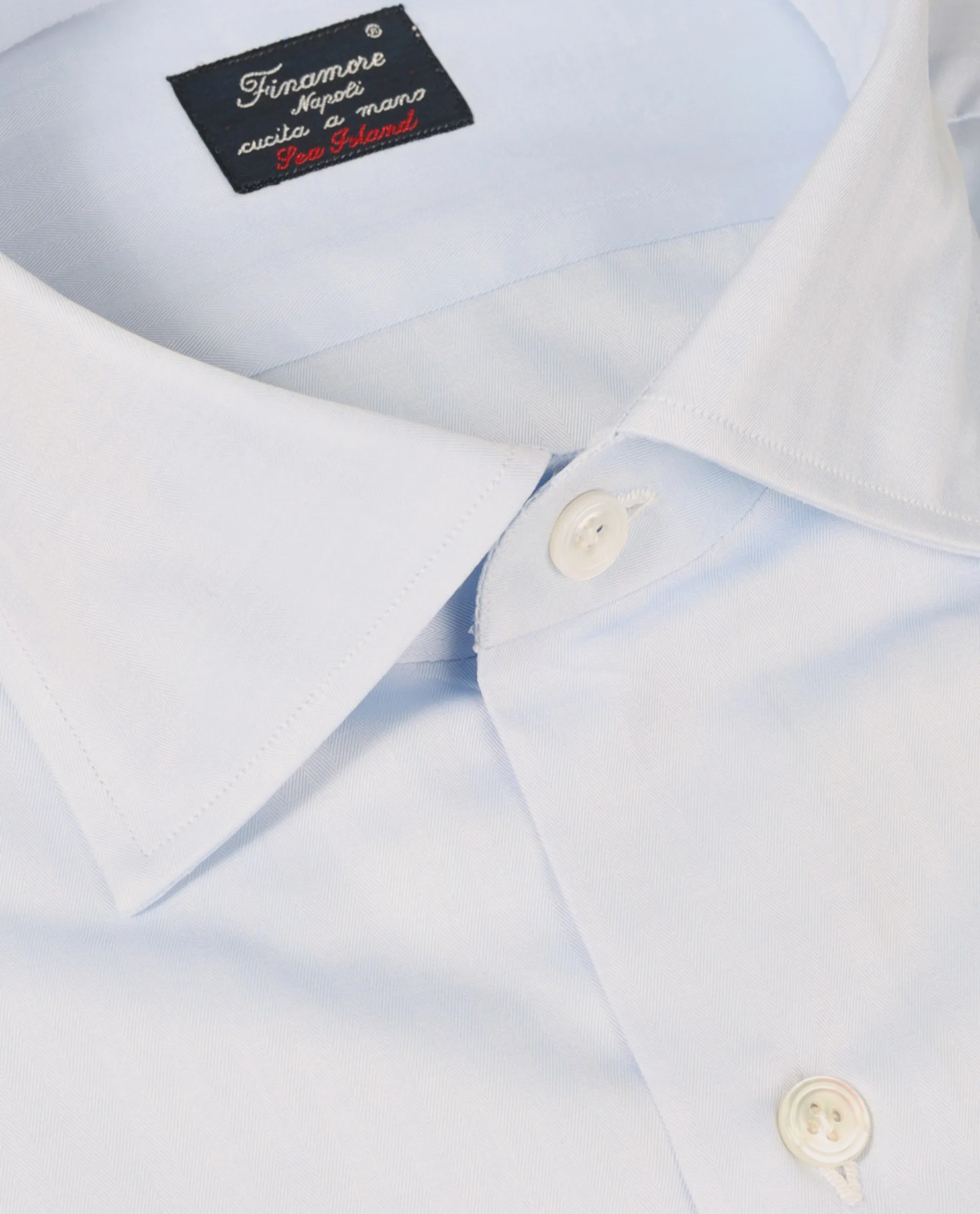 Twill Visgraat Shirt - Lichtblauw sold by Pauw Amsterdam product image thumbnail 2