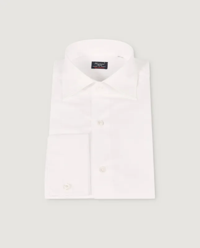 Twill Visgraat Shirt - Wit sold by Pauw Amsterdam
