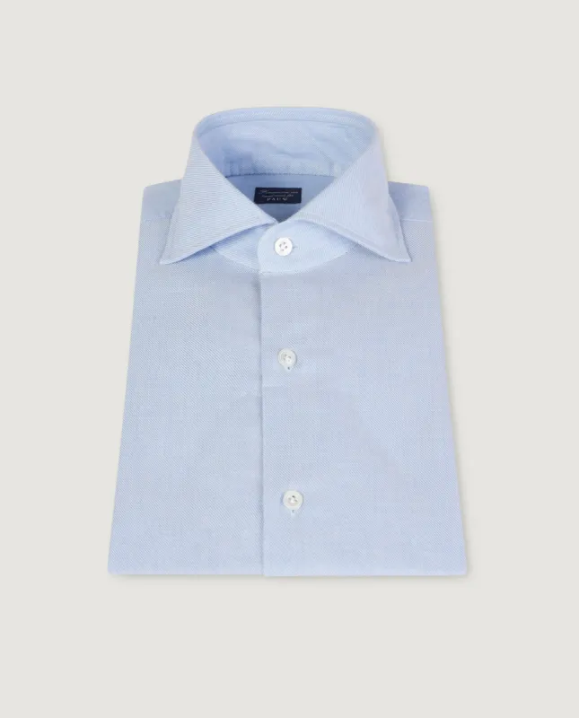 Geborsteld twill shirt - Lichtblauw sold by Pauw Amsterdam