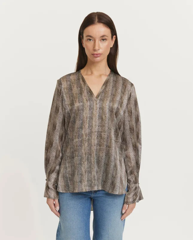 Zijden blouse met print sold by Pauw Amsterdam