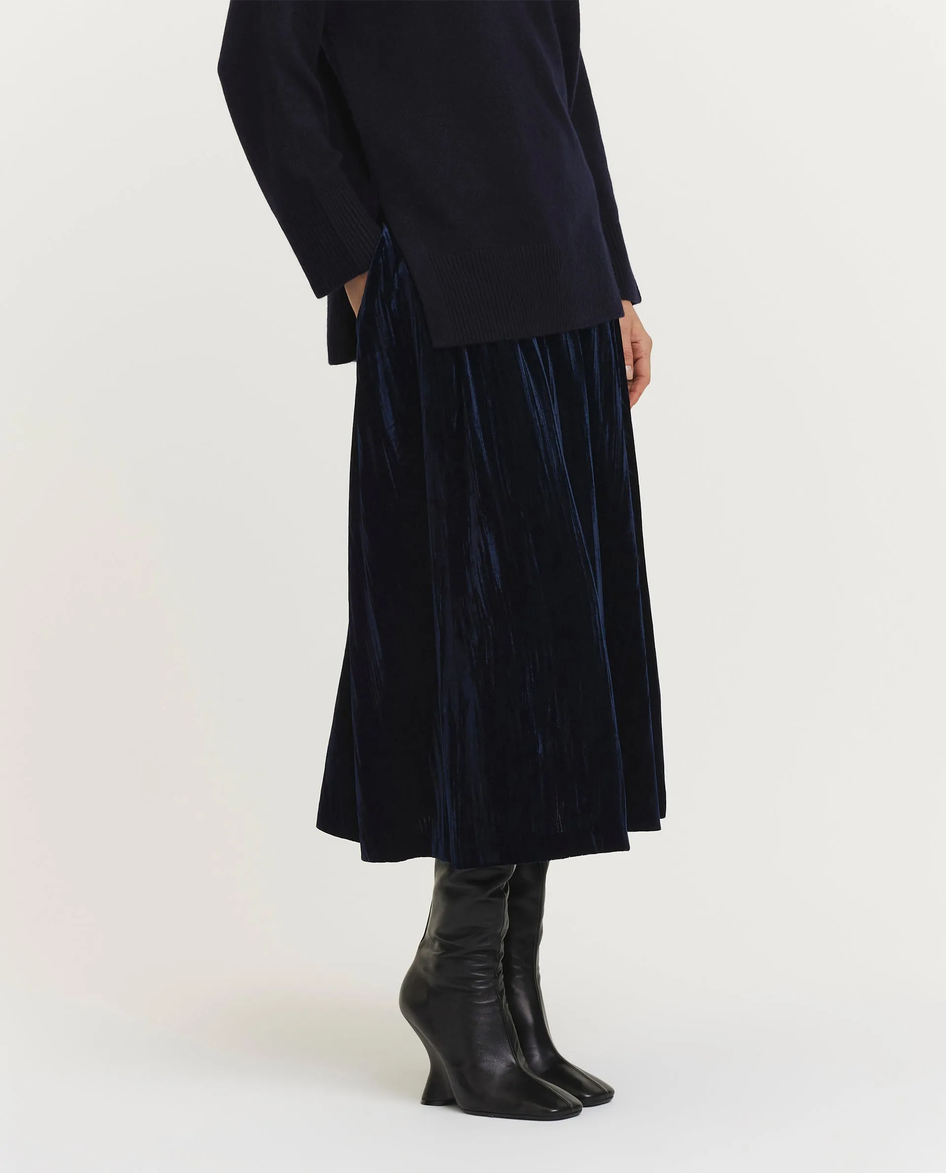 Fluwelen rok - Donkerblauw sold by Pauw Amsterdam