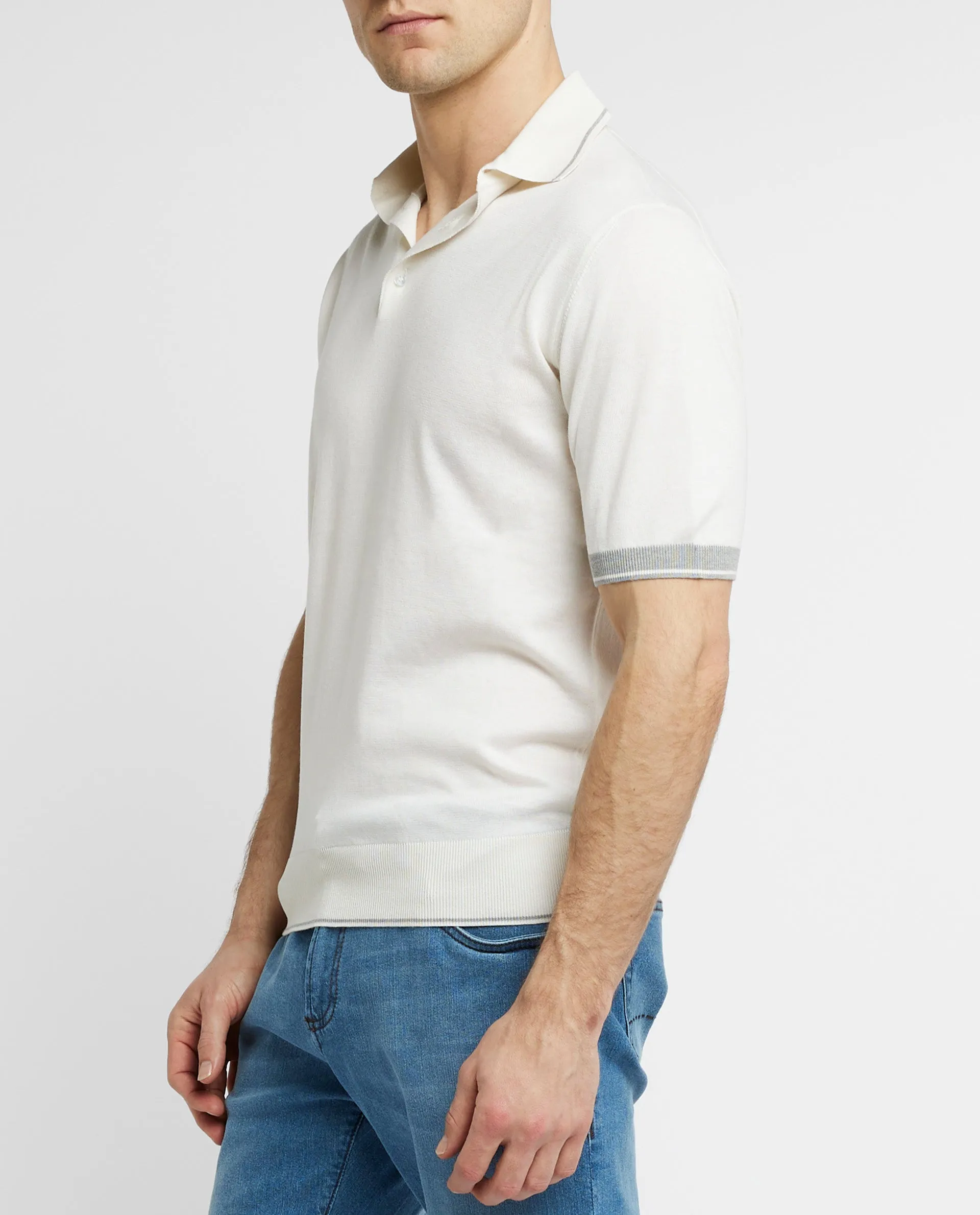 Gebreid Polo-Shirt - Ecru sold by Pauw Amsterdam product image thumbnail 3