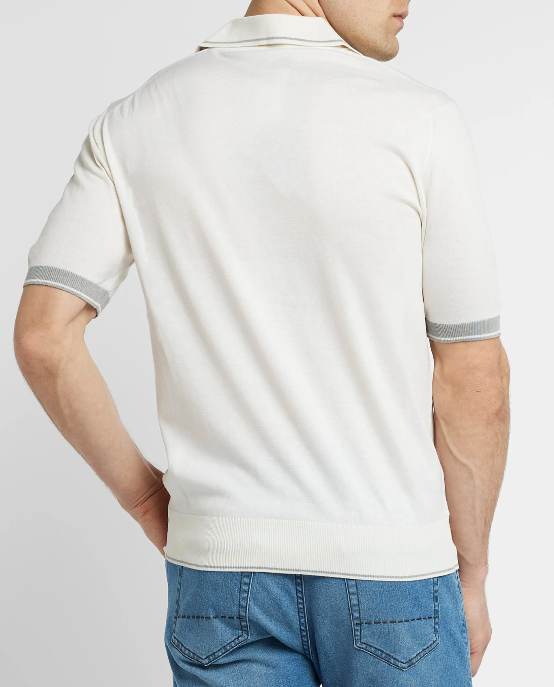 Gebreid Polo-Shirt - Ecru sold by Pauw Amsterdam product image thumbnail 4