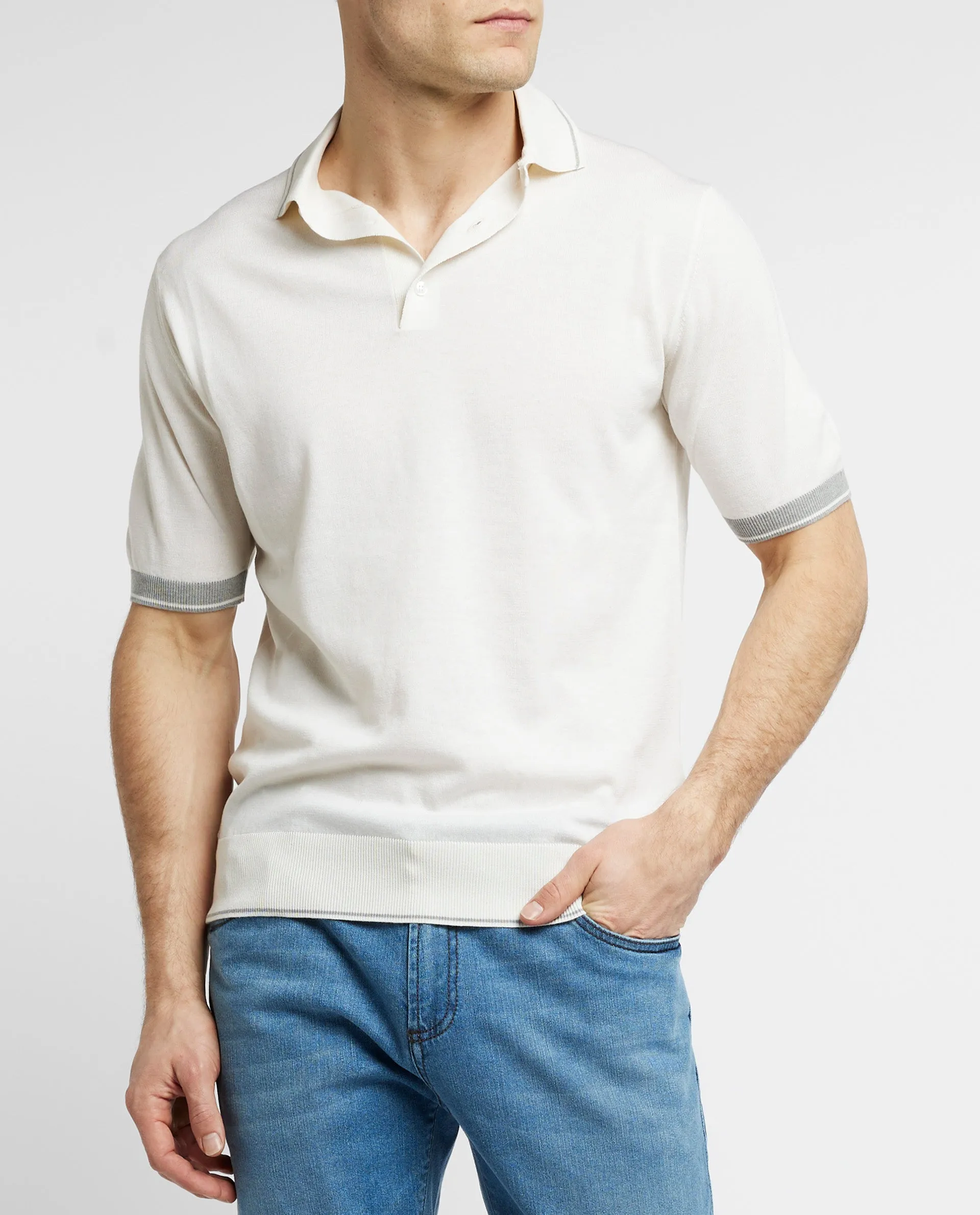 Gebreid Polo-Shirt - Ecru sold by Pauw Amsterdam product image thumbnail 2