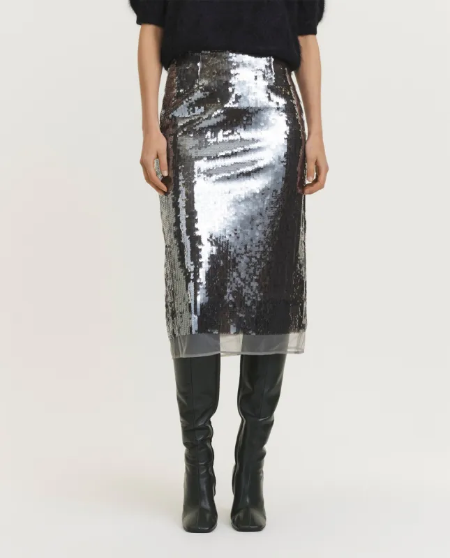 Mid pailletten rok sold by Pauw Amsterdam
