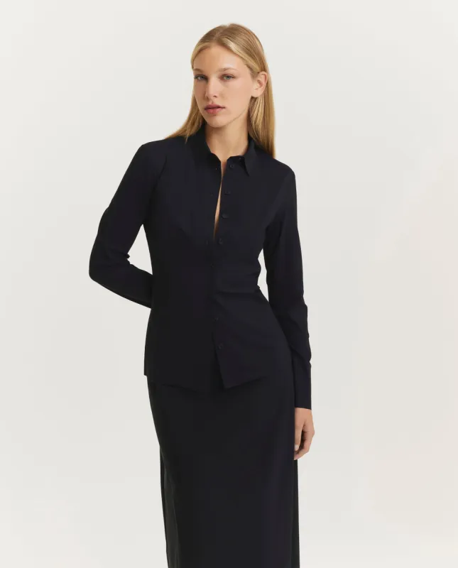 Getailleerde blouse - Zwart sold by Pauw Amsterdam