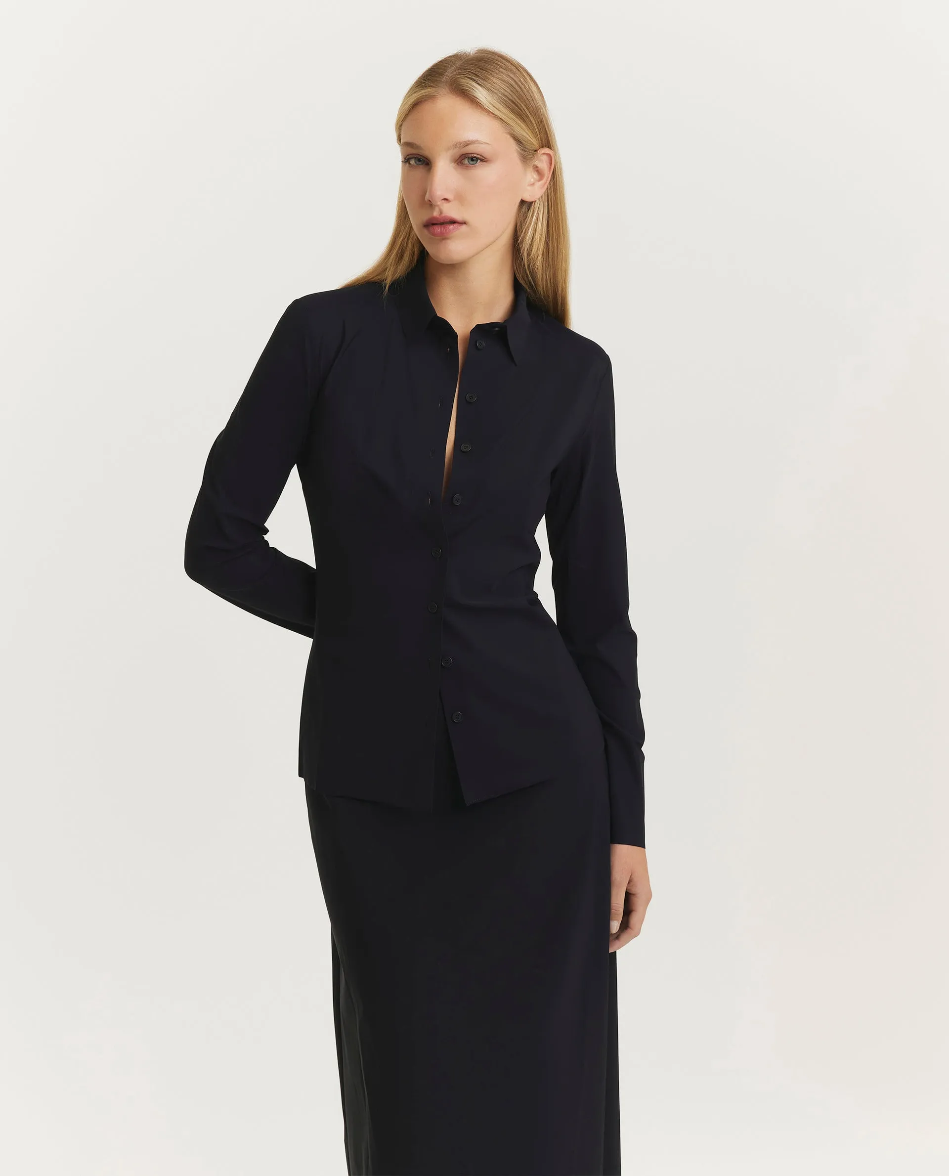 Getailleerde blouse - Zwart sold by Pauw Amsterdam