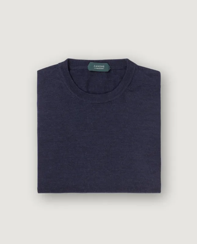 Ronde Hals Trui - Blauw sold by Pauw Amsterdam