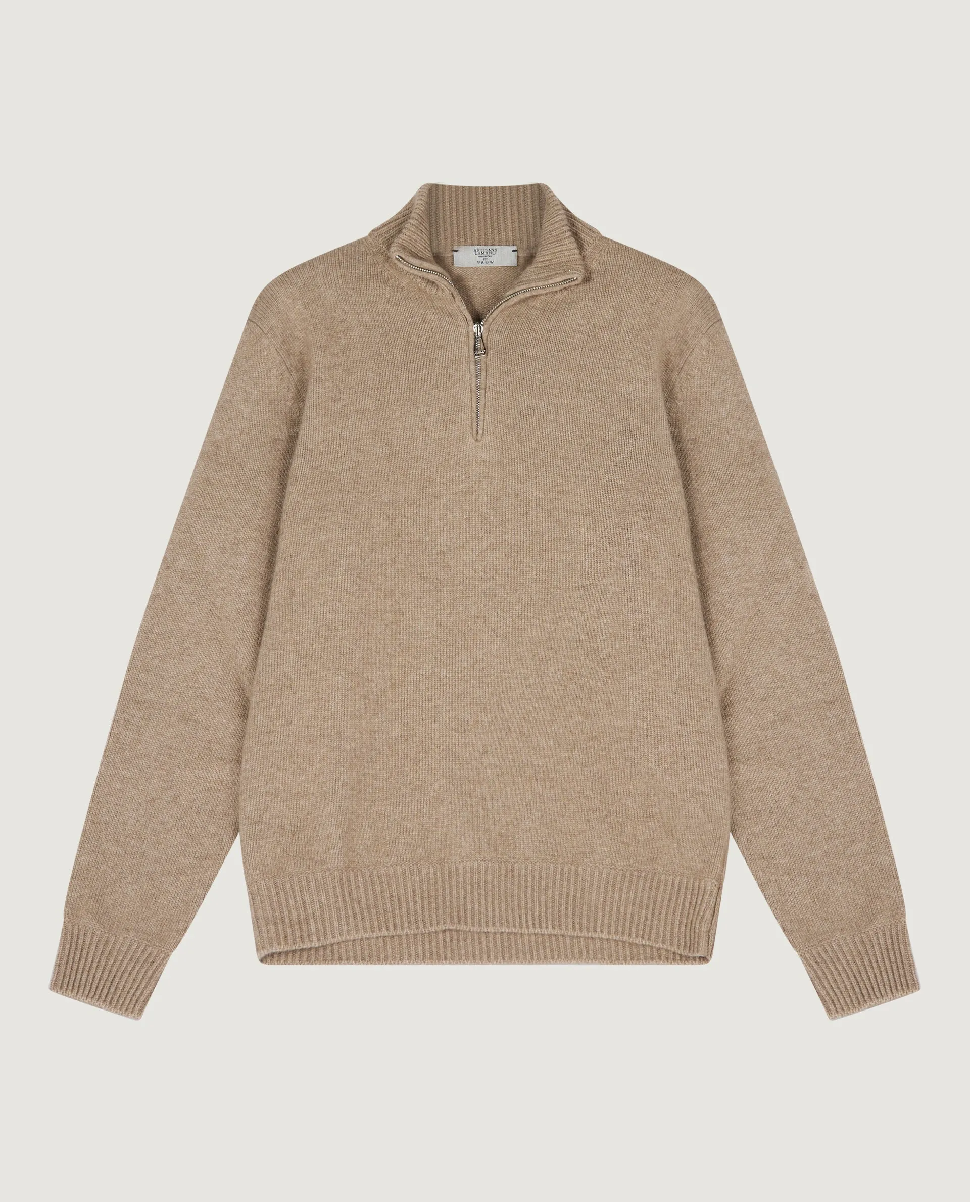 Zip Sweater - Lichtbruin sold by Pauw Amsterdam