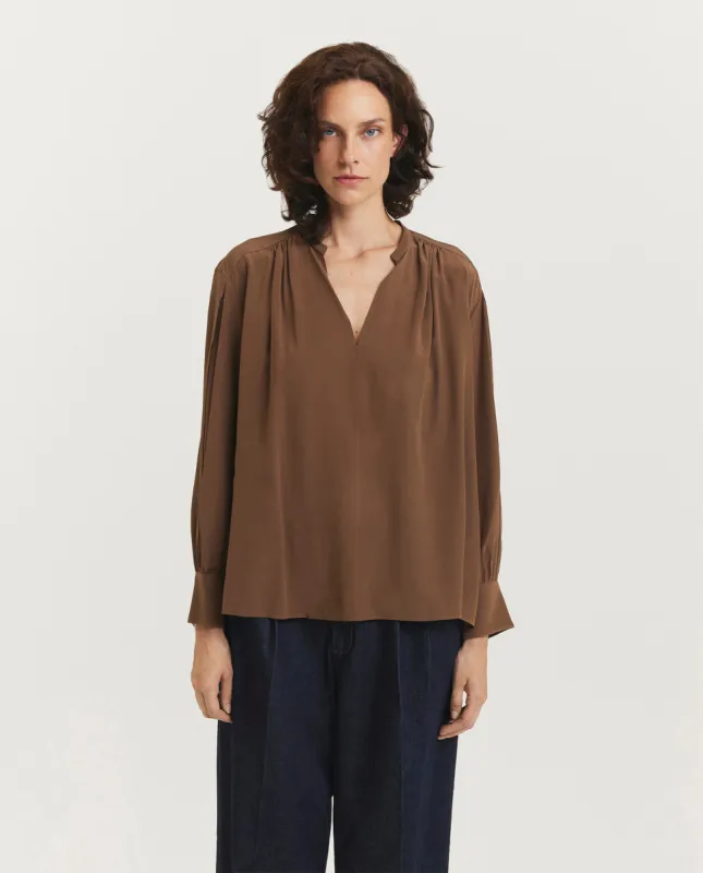 Zijden Blouse - Bruin sold by Pauw Amsterdam