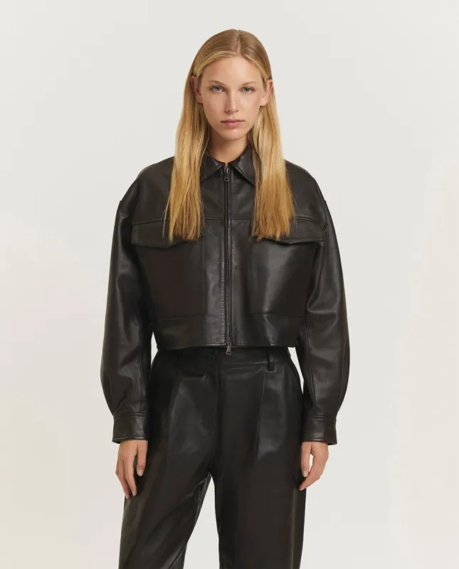 Korte leren jas sold by Pauw Amsterdam