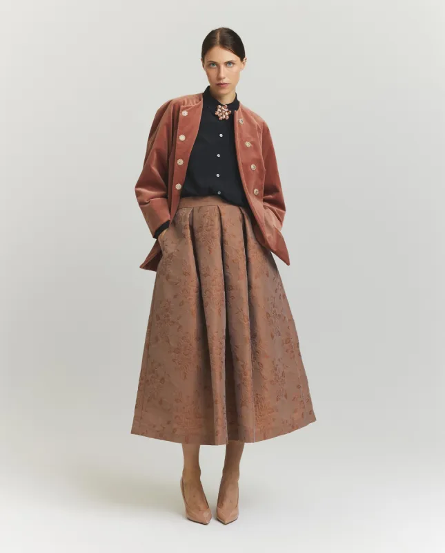 Midi rok  - Lichtbruin sold by Pauw Amsterdam
