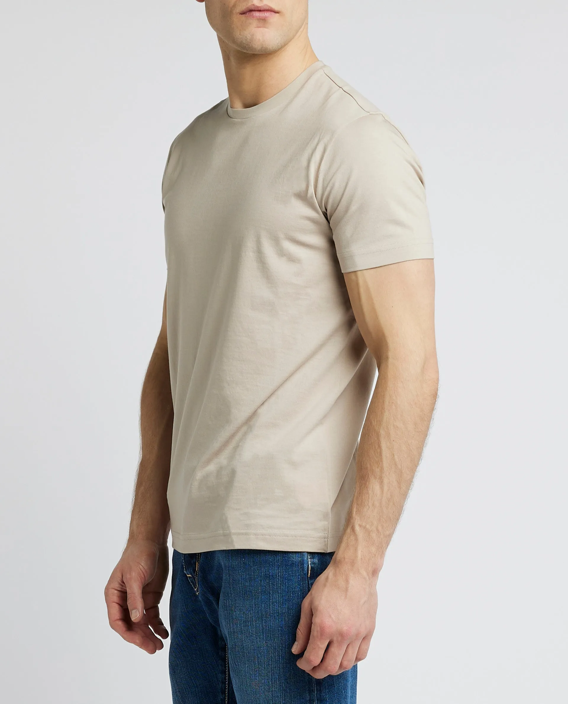 Katoenen T-shirt - Lichtbruin sold by Pauw Amsterdam product image thumbnail 3