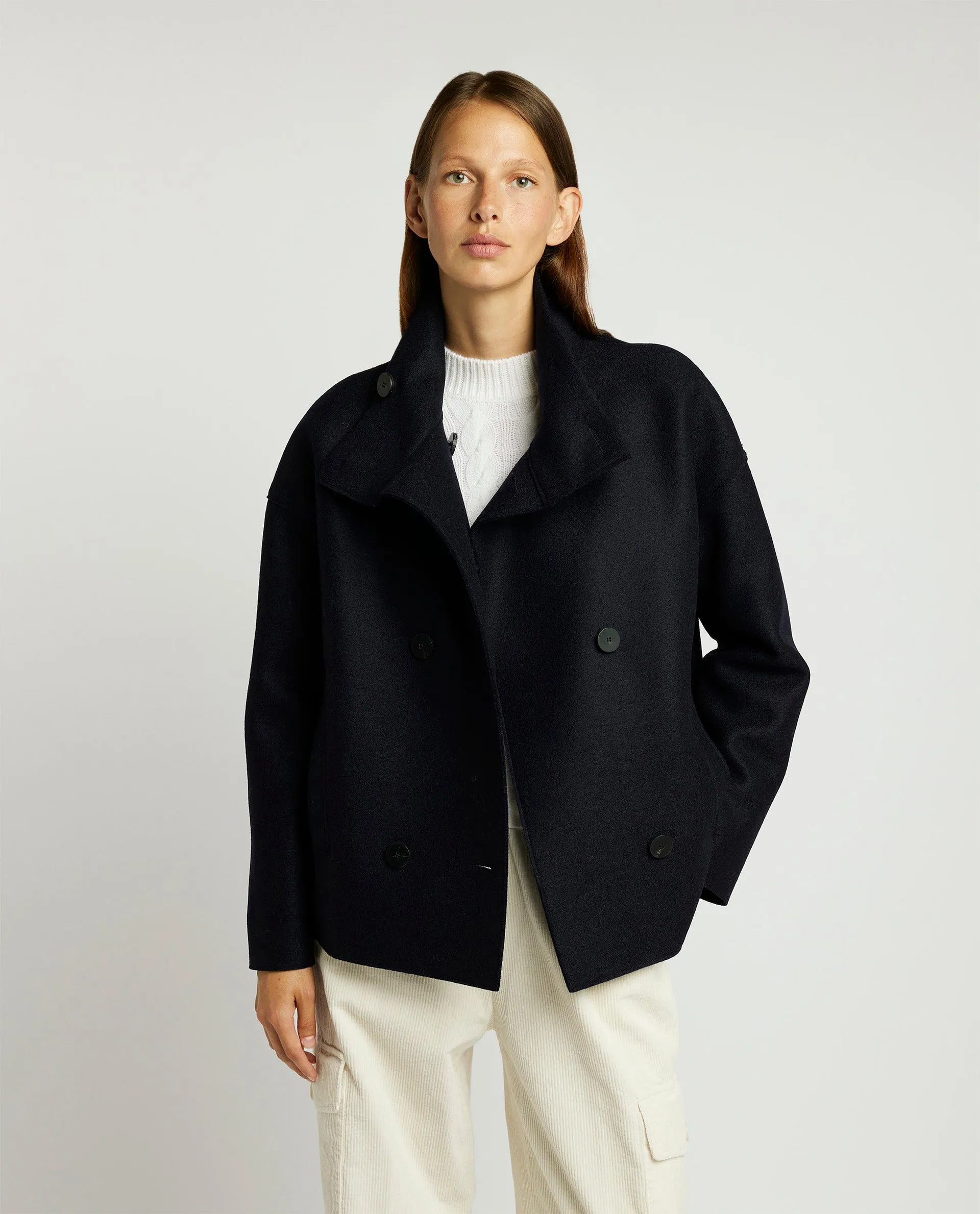 Kort wollen jasje - Donkerblauw sold by Pauw Amsterdam